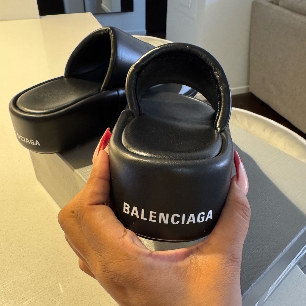 Balenciaga Leather Platform Sandals